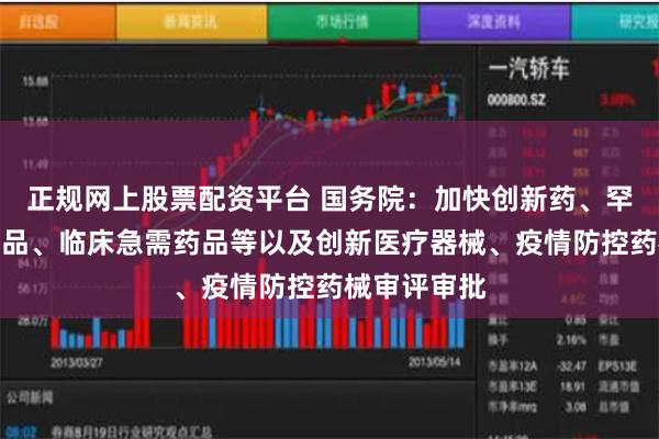正规网上股票配资平台 国务院：加快创新药、罕见病治疗药品、临床急需药品等以及创新医疗器械、疫情防控药械审评审批