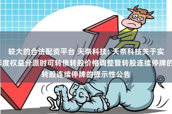 较大的合法配资平台 天奈科技: 天奈科技关于实施2023年年度权益分派时可转债转股价格调整暨转股连续停牌的提示性公告
