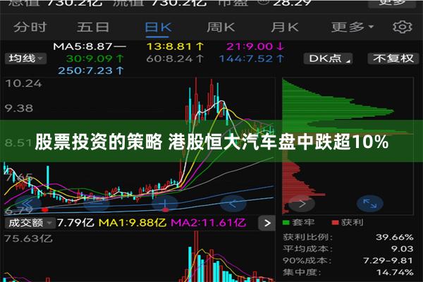 股票投资的策略 港股恒大汽车盘中跌超10%