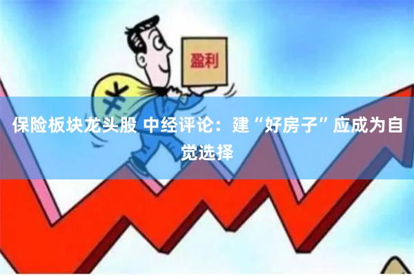 保险板块龙头股 中经评论：建“好房子”应成为自觉选择